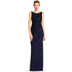 Adrianna Papell Draped Back Gown